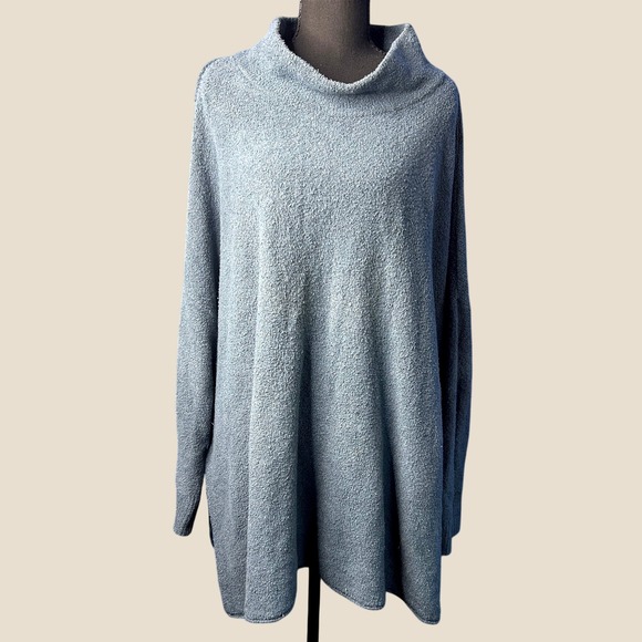 J. Jill Sweaters - J Jill Women Teal Side Tie Oversized Tunic Sweater One Size Lagenlook Minimalist